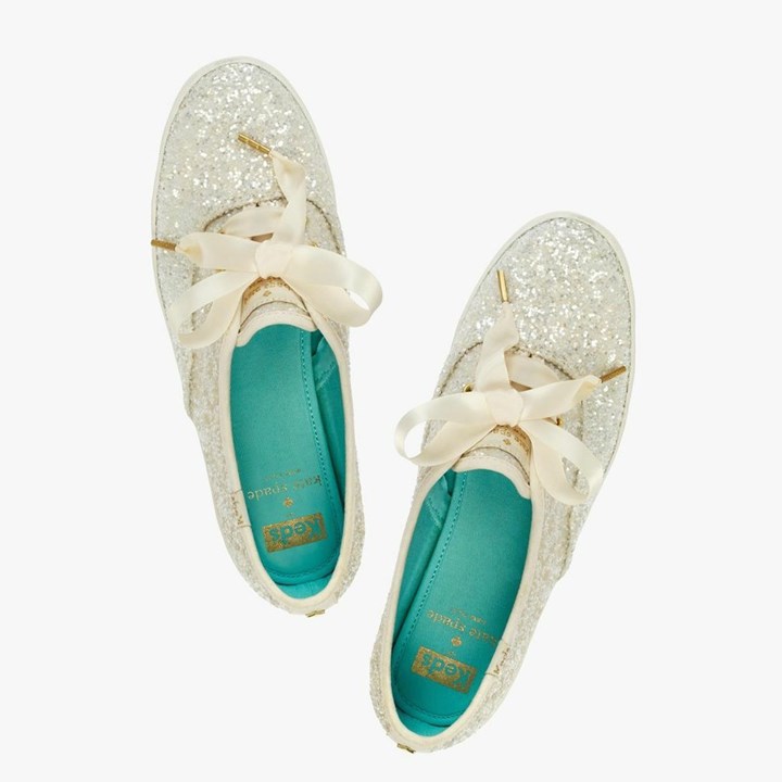 KEDS & KATE SPADE Women's Green Sparkle Sneakers Size 8.5